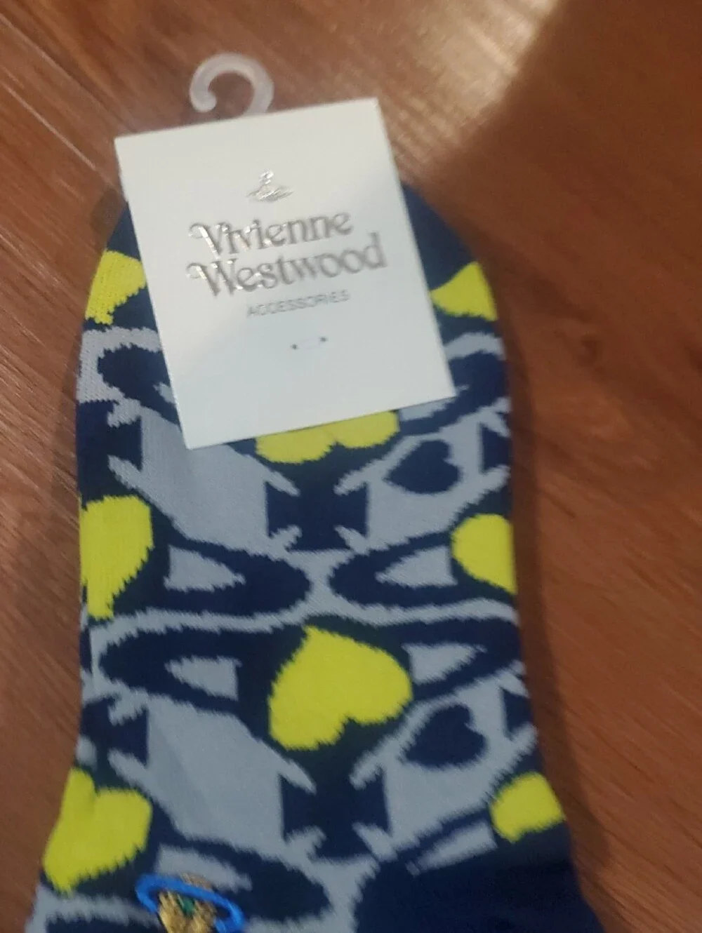 Vivienne Westwood Women’s No-Show Socks — Red, Blue & Yellow Patterned Trio